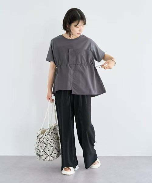 日本直送Bustier Docking Drost 5 Minute Sleeve Pullover HLY & CHOCCICO