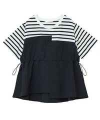 日本直送Bustier Docking Drost 5 Minute Sleeve Pullover HLY & CHOCCICO