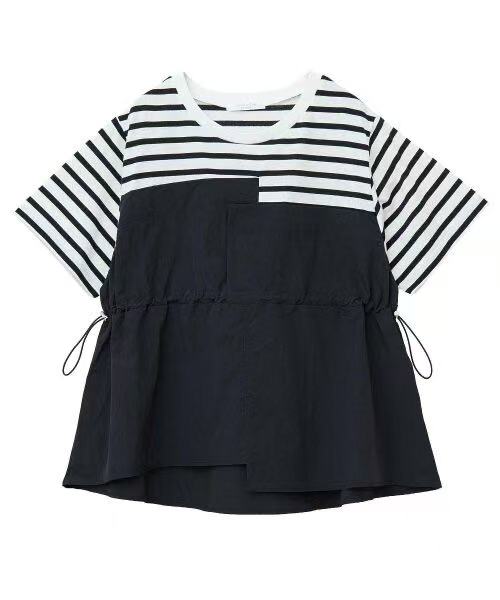 日本直送Bustier Docking Drost 5 Minute Sleeve Pullover HLY & CHOCCICO