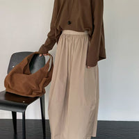 韓國直送Essential Layered Sweat／ Silk Flow Skirt