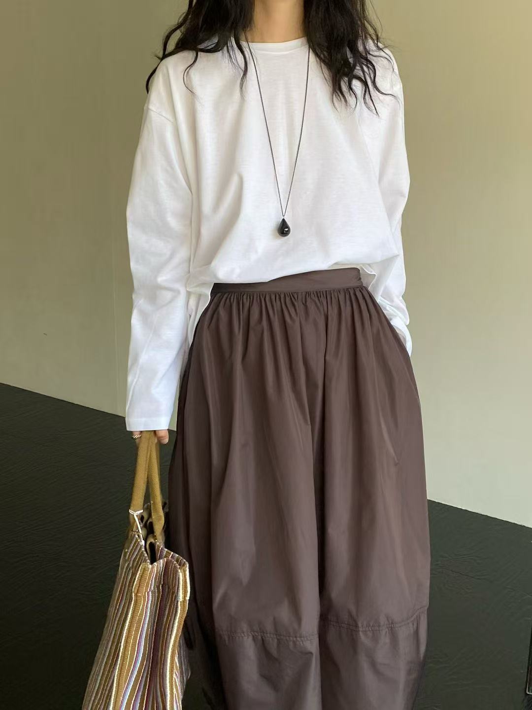 韓國直送Essential Layered Sweat／ Silk Flow Skirt