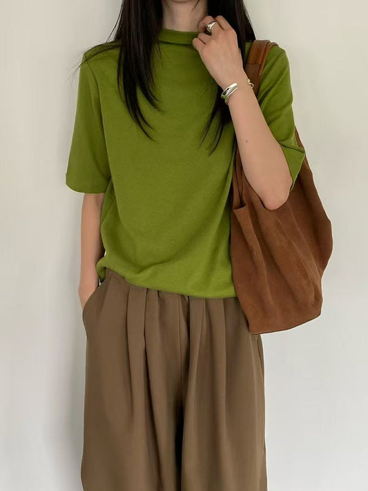 韓國直送Casual Polo Tee／ Chic Pleated Trousers