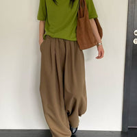韓國直送Casual Polo Tee／ Chic Pleated Trousers