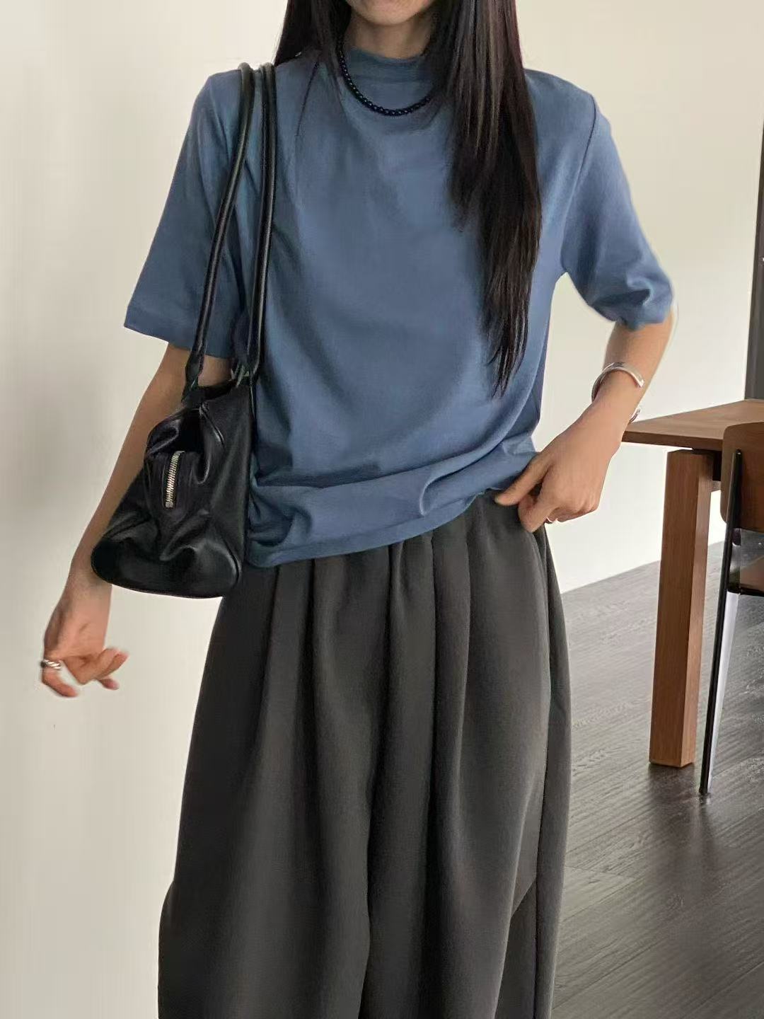 韓國直送Casual Polo Tee／ Chic Pleated Trousers