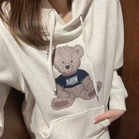 MARITHE CLASSIC LOGO & BEAR HOODIE - HLY & CHOCCICO