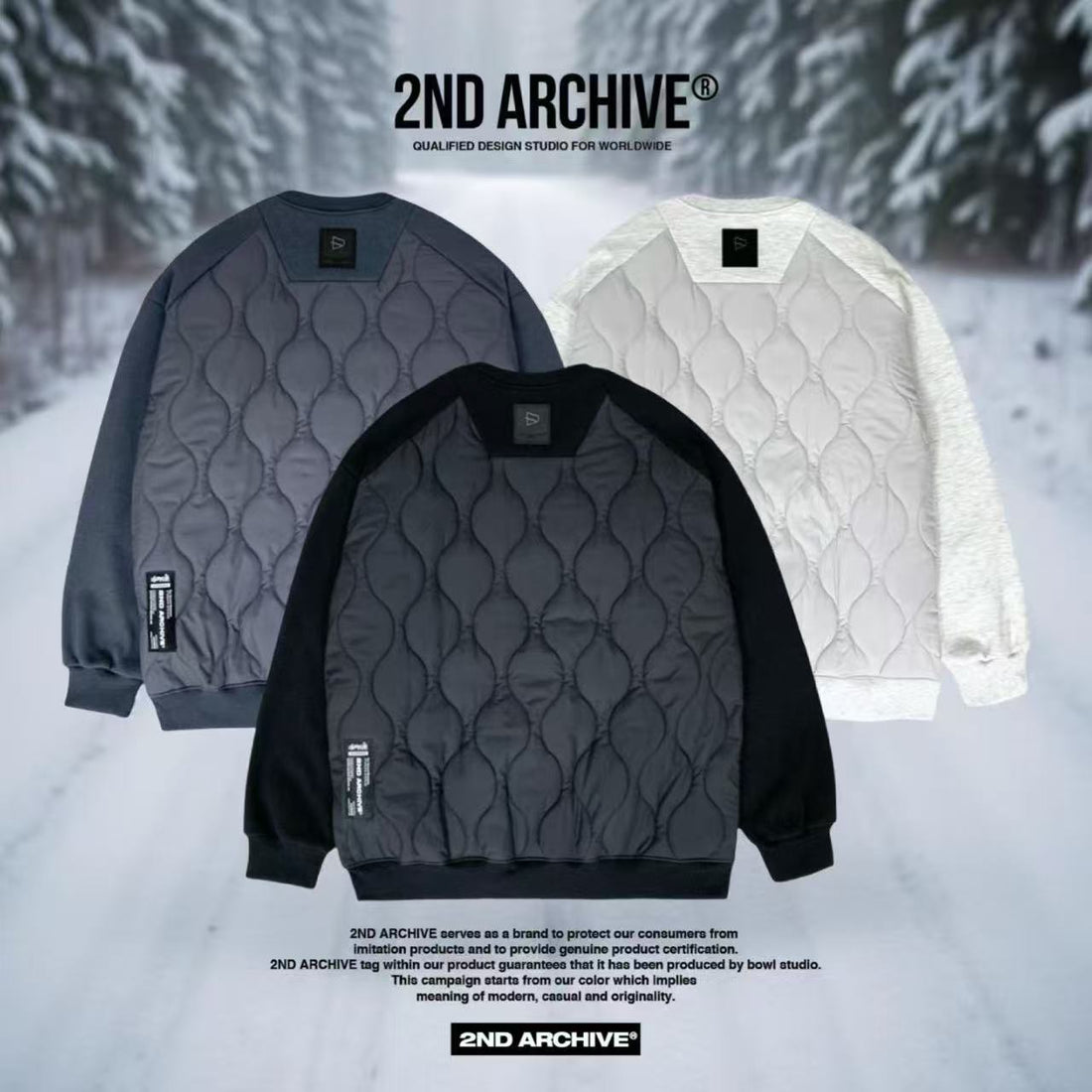 韓國直送 2ND ARCHIVE Basic Padded Sweatshirt - HLY &amp; CHOCCICO
