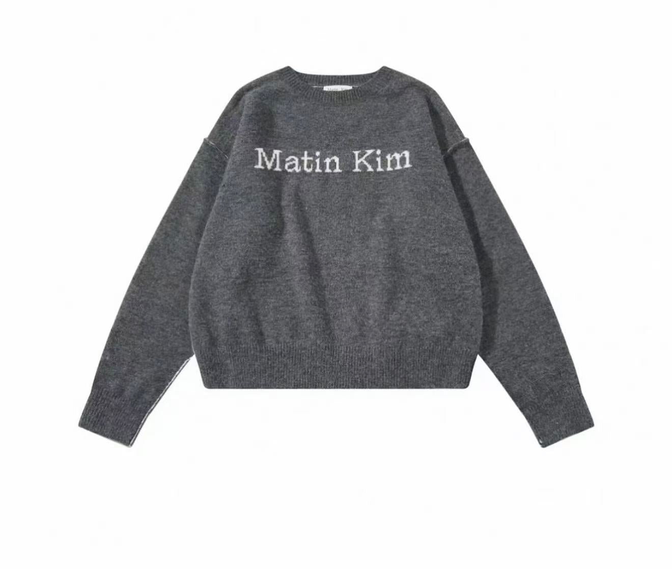 MATIN KIM  COLOR LINE POINT LOGO KNIT PULLOVER