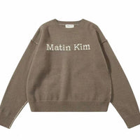 MATIN KIM  COLOR LINE POINT LOGO KNIT PULLOVER
