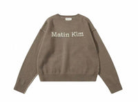 MATIN KIM  COLOR LINE POINT LOGO KNIT PULLOVER - HLY & CHOCCICO
