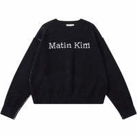 MATIN KIM  COLOR LINE POINT LOGO KNIT PULLOVER