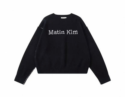 MATIN KIM  COLOR LINE POINT LOGO KNIT PULLOVER - HLY & CHOCCICO