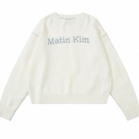 MATIN KIM  COLOR LINE POINT LOGO KNIT PULLOVER