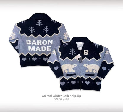 韓國直送Baron Animal Winter Collar Zip -Up - HLY &amp; CHOCCICO