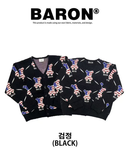 韓國直送Baron American Flag Bear Brick Cardigan - HLY &amp; CHOCCICO