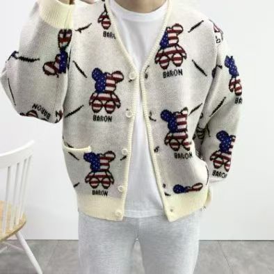 韓國直送Baron American Flag Bear Brick Cardigan - HLY &amp; CHOCCICO