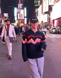 韓國直送Baron Wave Mohair Half Zip -up Knit - HLY & CHOCCICO