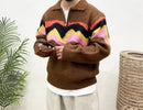 韓國直送Baron Wave Mohair Half Zip -up Knit - HLY & CHOCCICO