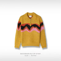 韓國直送Baron Wave Mohair Half Zip -up Knit - HLY & CHOCCICO