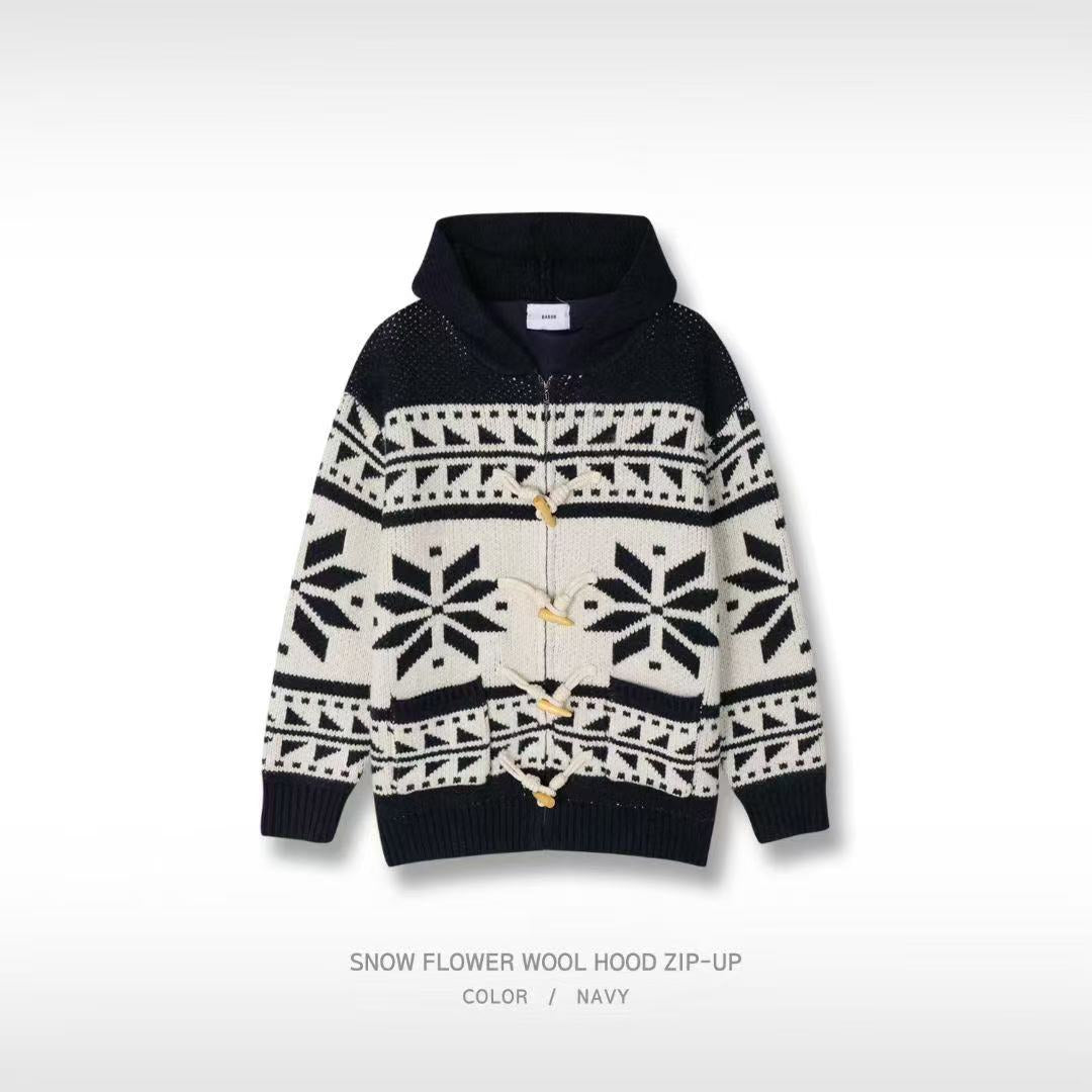 韓國直送Baron Snow Flower Wool Hood Zip Up - HLY &amp; CHOCCICO