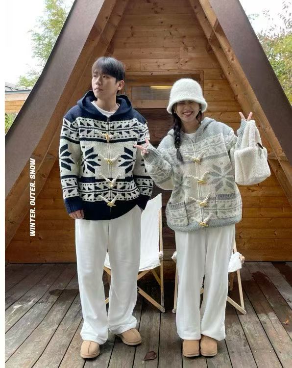 韓國直送Baron Snow Flower Wool Hood Zip Up - HLY &amp; CHOCCICO