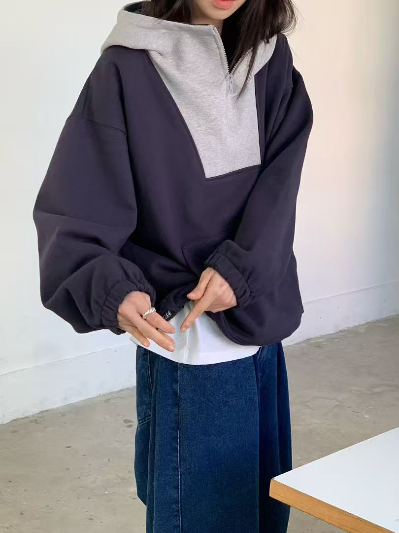 韓國直送Chic Color-Block Hoodie - HLY & CHOCCICO