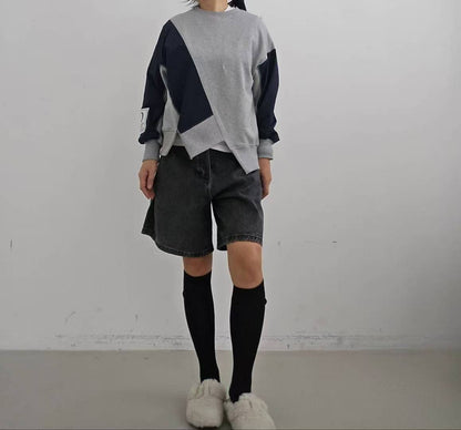 韓國直送Asymmetrical Chic Sweatshirt - HLY &amp; CHOCCICO