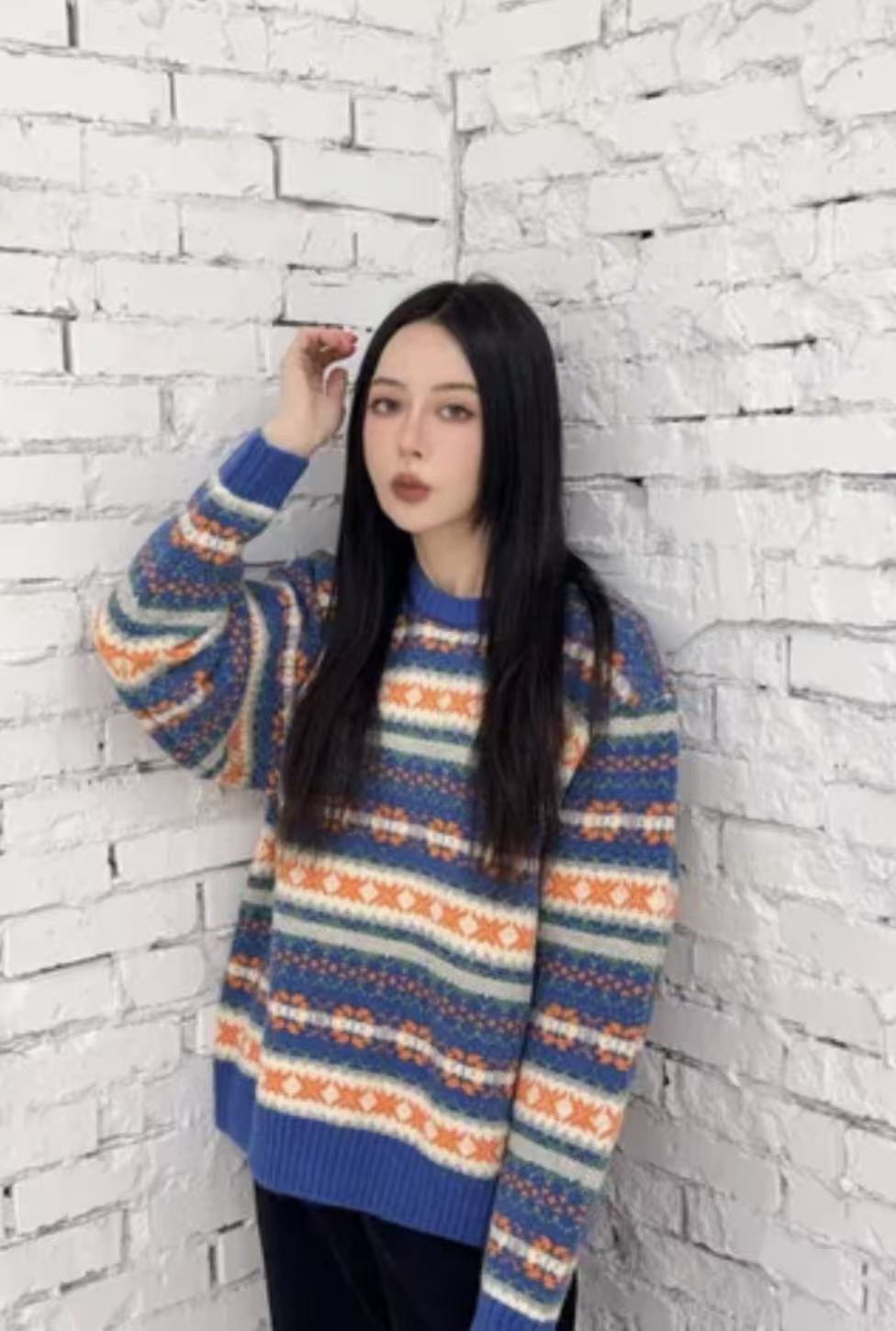 韓國直送Vintage knit sweater - HLY & CHOCCICO