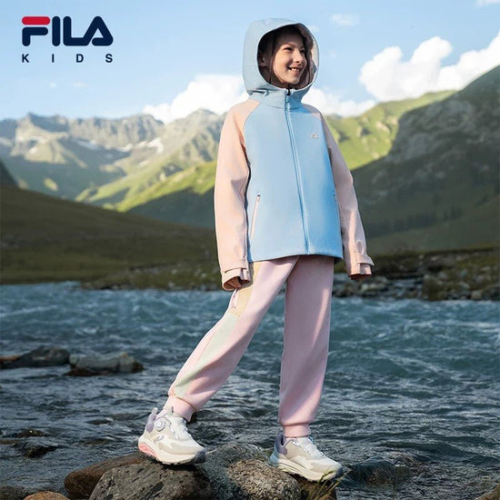 2025秋冬季新款Fila 中大童加絨衝鋒外套