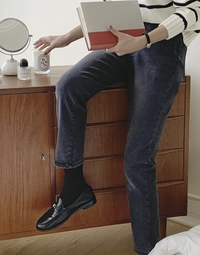 韓國直送Slim-Fit Wide-Leg Jeans - HLY & CHOCCICO