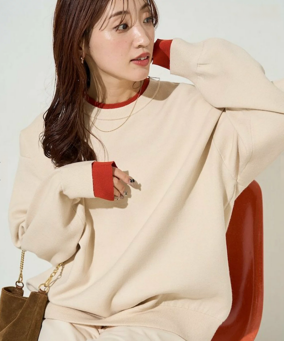 日本直送Jointing Color Scheme Color Knit Pullover - HLY &amp; CHOCCICO