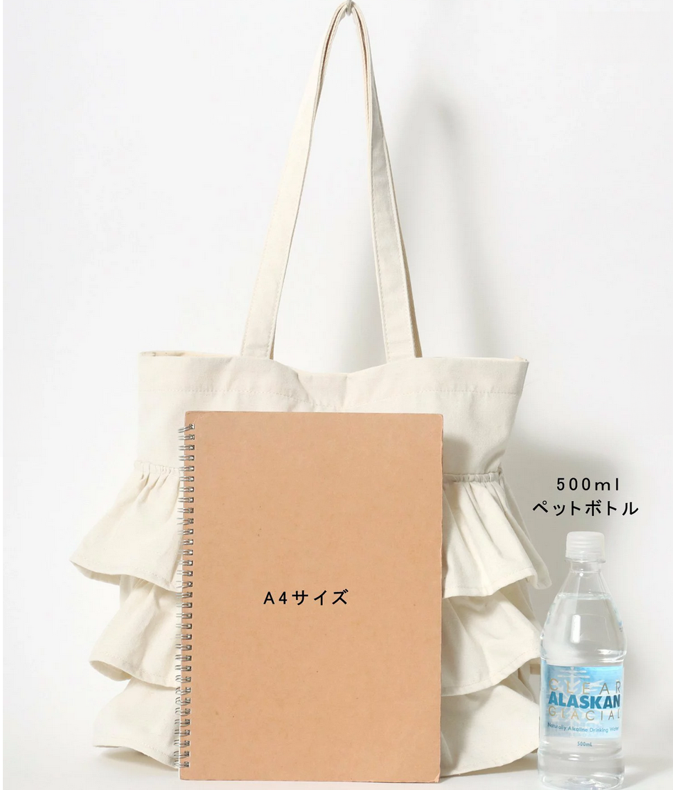 日本直送Lee Ruffle Canvas Denim Logo Embroidery Tote Bag - HLY & CHOCCICO