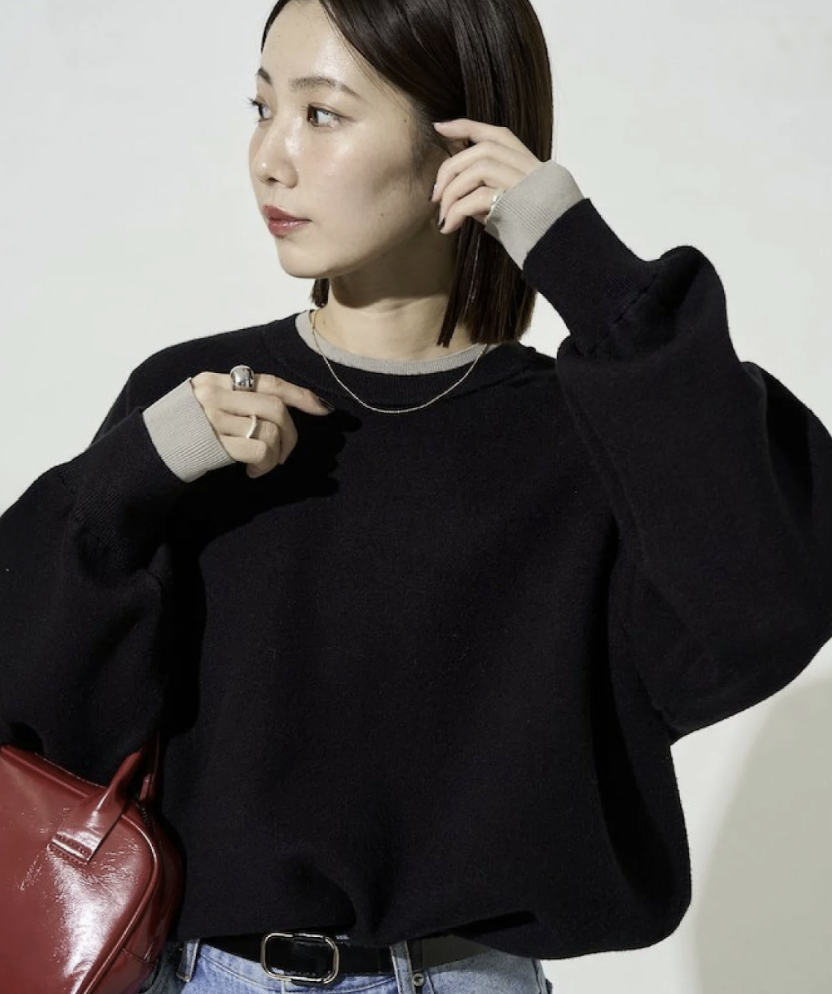 日本直送Jointing Color Scheme Color Knit Pullover - HLY &amp; CHOCCICO