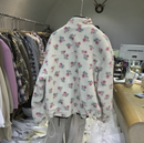 韓國直送Floral Fleece Zip Jacket