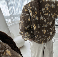 韓國直送Floral Fleece Zip Jacket