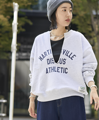 日本直送DISCUS Skipper U-Neck Back Fleece Sweatshirt