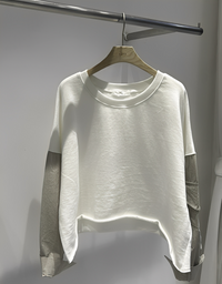 韓國直送Layered Sleeve Cropped Sweatshirt