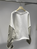 韓國直送Layered Sleeve Cropped Sweatshirt