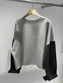 韓國直送Layered Sleeve Cropped Sweatshirt