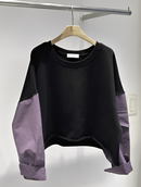 韓國直送Layered Sleeve Cropped Sweatshirt