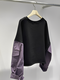 韓國直送Layered Sleeve Cropped Sweatshirt