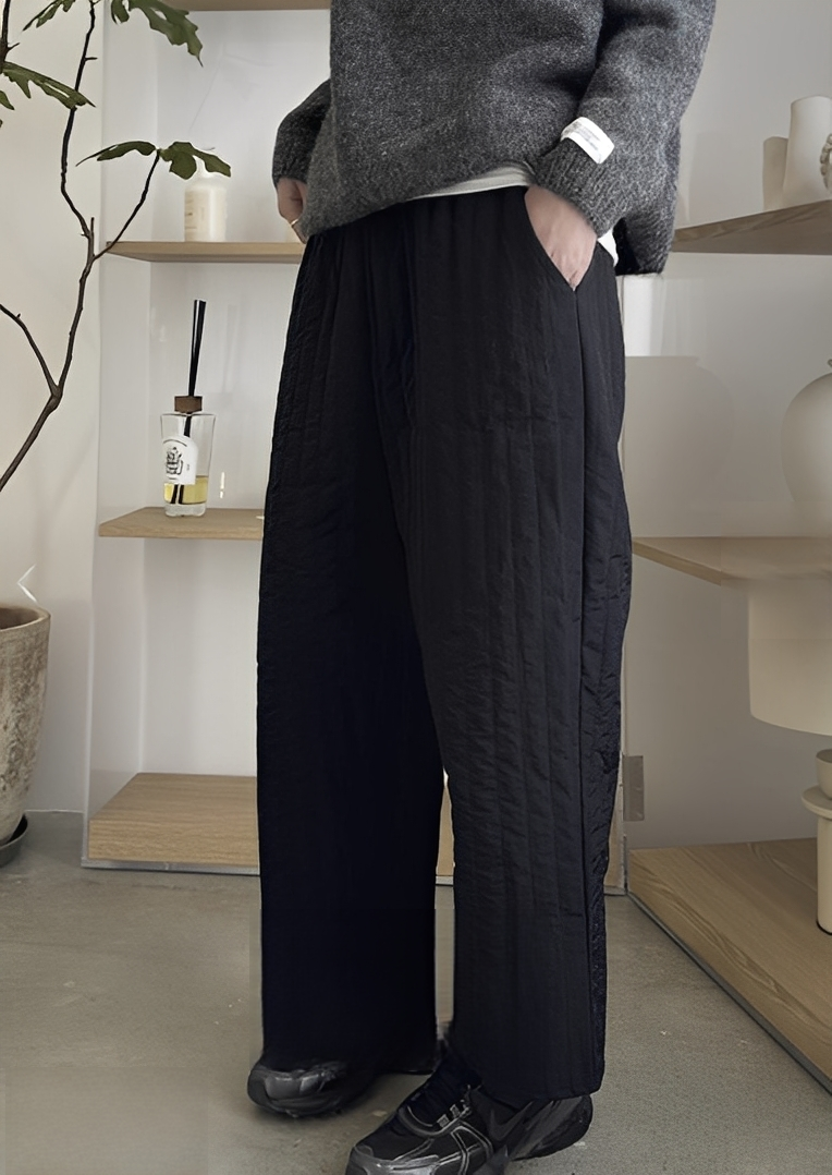 韓國直送Straight quilted loose pants