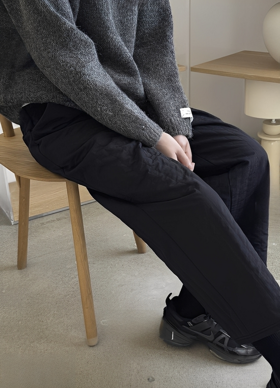 韓國直送Straight quilted loose pants