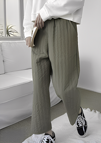 韓國直送Straight quilted loose pants