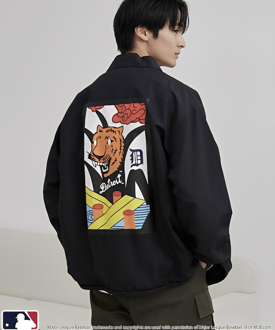日本直送 MLB 別注Hanafuda Back Print Coach Jacket - HLY &amp; CHOCCICO