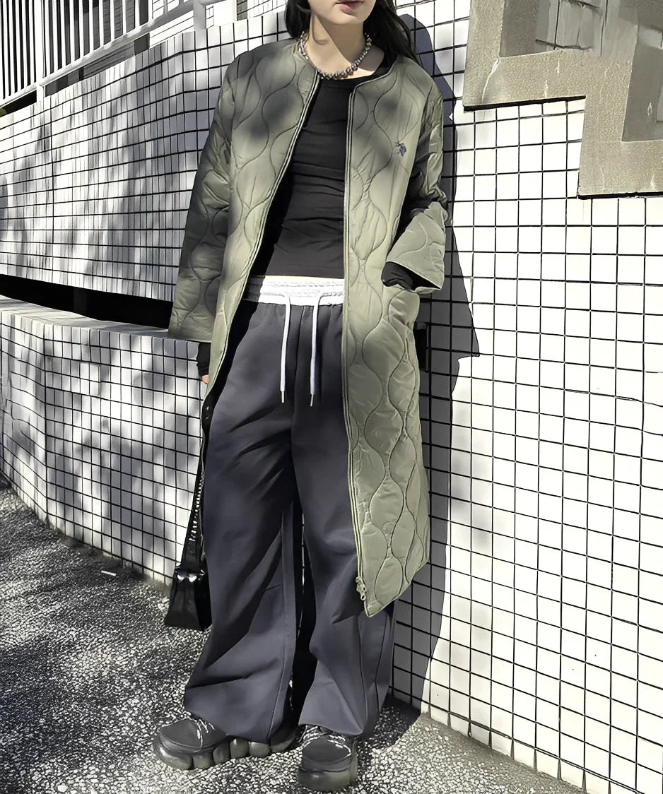 日本直送U.S. POLO ASSN.  Nylon Quilted Long Coat - HLY &amp; CHOCCICO