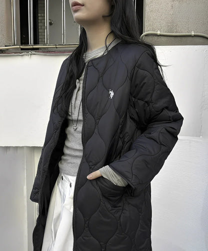 日本直送U.S. POLO ASSN.  Nylon Quilted Long Coat - HLY &amp; CHOCCICO