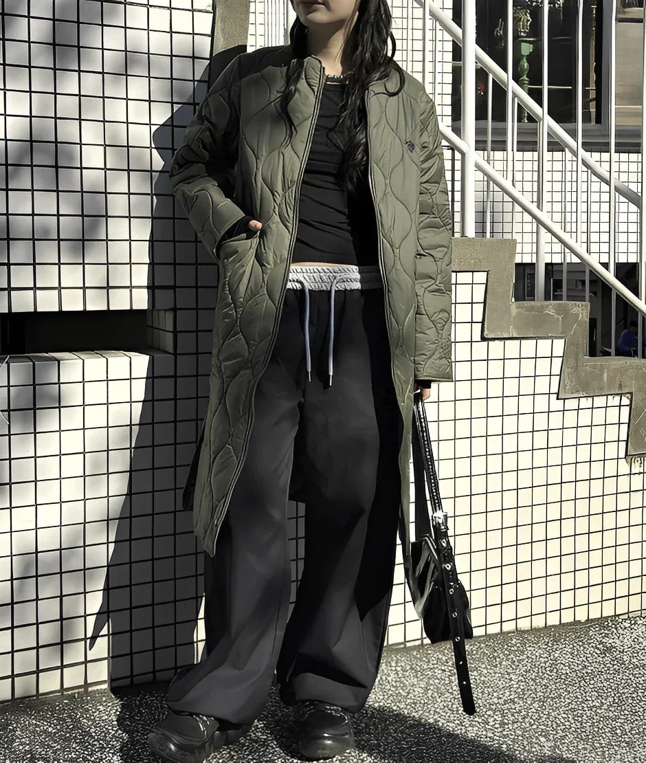 日本直送U.S. POLO ASSN.  Nylon Quilted Long Coat - HLY &amp; CHOCCICO