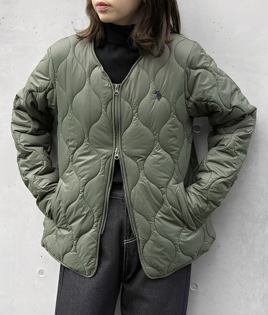 日本直送U.S. POLO ASSN Nylon Quilted Jacket Double Zip - HLY &amp; CHOCCICO