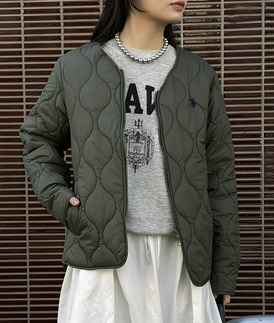 日本直送U.S. POLO ASSN Nylon Quilted Jacket Double Zip - HLY &amp; CHOCCICO