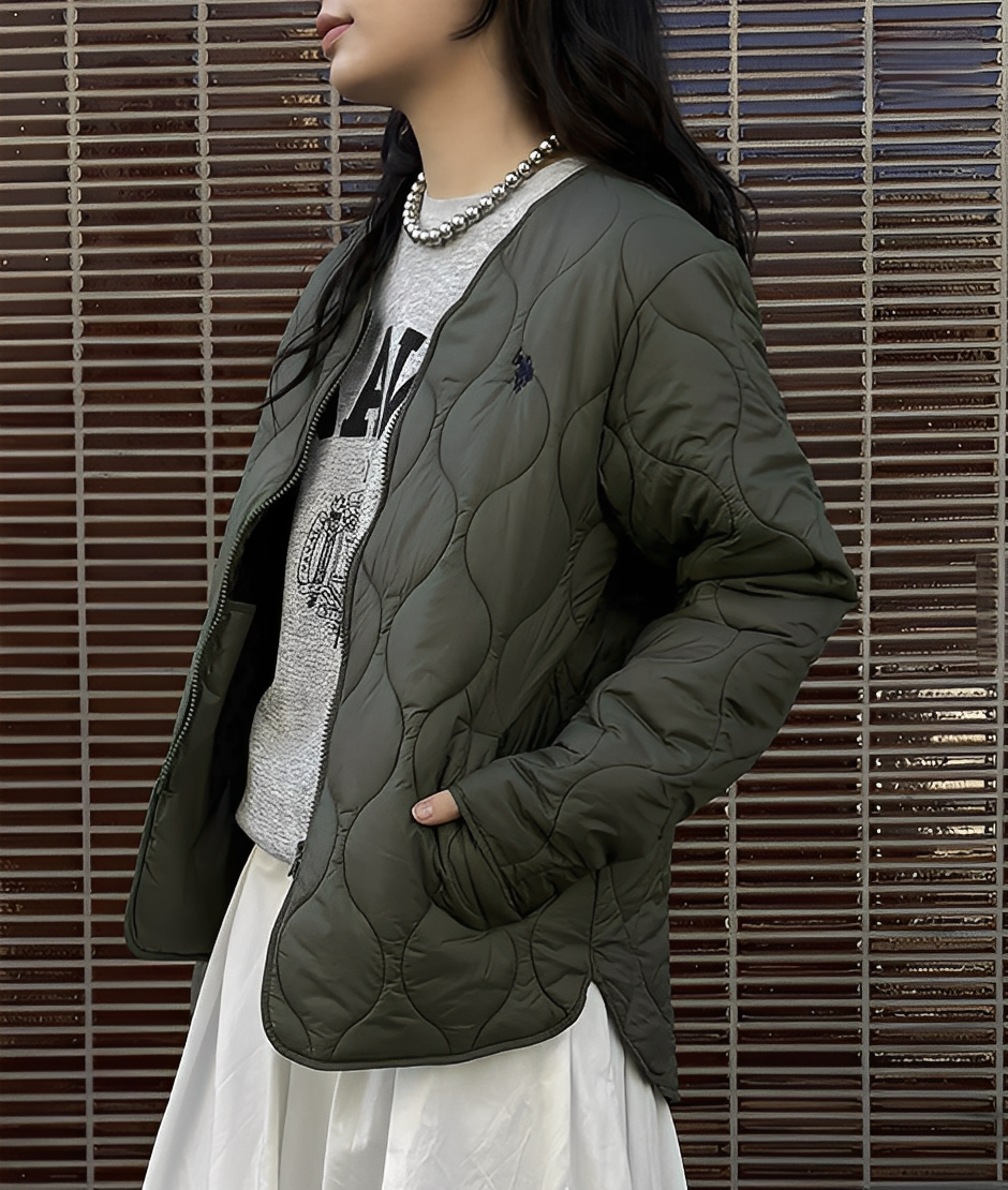 日本直送U.S. POLO ASSN Nylon Quilted Jacket Double Zip - HLY &amp; CHOCCICO